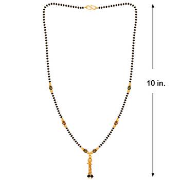 Gold Plated Black Beads Chain Designer Mangalsutra For Women Jewellery 4