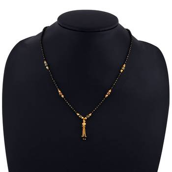 Gold Plated Black Beads Chain Designer Mangalsutra For Women Jewellery 5