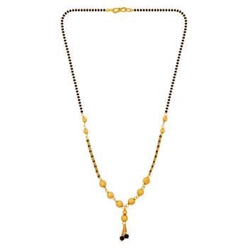 Exclusive Gold Plated Black Beads Chain Designer Mangalsutra For Women Jewellery 2