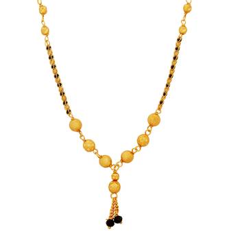 Exclusive Gold Plated Black Beads Chain Designer Mangalsutra For Women Jewellery 3