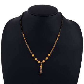 Exclusive Gold Plated Black Beads Chain Designer Mangalsutra For Women Jewellery 5
