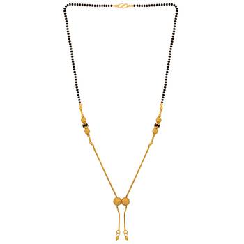 Exclusive Gold Plated Black Beads Chain Necklace Mangalsutra For Women Jewellery 2