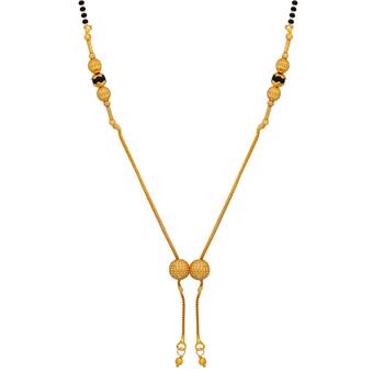 Exclusive Gold Plated Black Beads Chain Necklace Mangalsutra For Women Jewellery 3