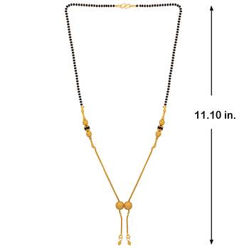 Exclusive Gold Plated Black Beads Chain Necklace Mangalsutra For Women Jewellery 4