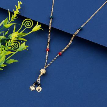 Delicate Gold Plated Chain Designer Necklace Mangalsutra For Women 1