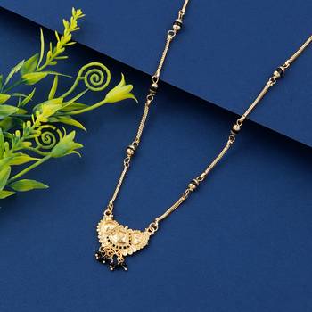 Tradtional Gold Plated Pendant Necklace Mangalsutra For Women Jewellery 1