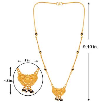 Tradtional Gold Plated Pendant Necklace Mangalsutra For Women Jewellery 4