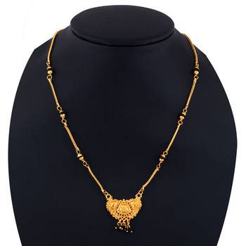 Tradtional Gold Plated Pendant Necklace Mangalsutra For Women Jewellery 5