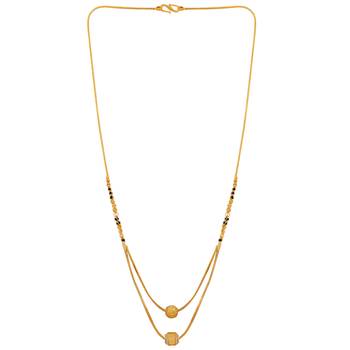 Gold Plated Two Layer Chain Designer Necklace Mangalsutra For Women Jewellery 2