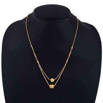 Gold Plated Two Layer Chain Designer Necklace Mangalsutra For Women Jewellery 5