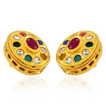 Multicolor Classic Kundan Earrings 2