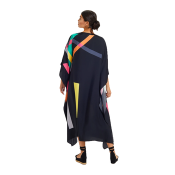  JSDC Digital Printed Beach Wear Silk Crepe Kaftan For Women 2