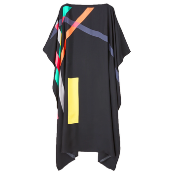  JSDC Digital Printed Beach Wear Silk Crepe Kaftan For Women 4