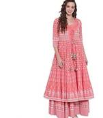 peach rayon ethnic kurtis
