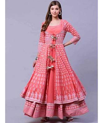 peach rayon ethnic kurtis 3