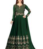 Ujjwal Creation Embroidery Party wear Faux Georgette Green Anarkali Gown  