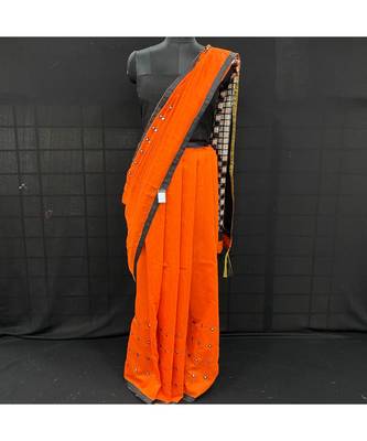 Fancy Jamdani Cottton Cutwork pallu Saree With Black Blouse 1