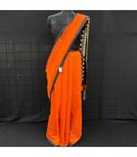 Fancy Jamdani Cottton Cutwork pallu Saree With Black Blouse