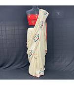 Banglori Silk Ballon Saree Contrat Pink Color Embroidry Blouse