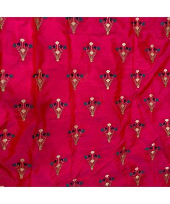 Banglori Silk Ballon Saree Contrat Pink Color Embroidry Blouse 4