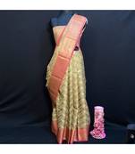 Laherya Banarasi tissue Saree With RoyalBlue Blouse