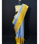 Grey Kanchi Brocket Saree Yellow Blouse