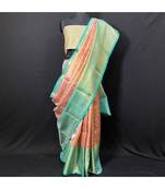 Pink Kanchi Brocket Saree Green Blouse