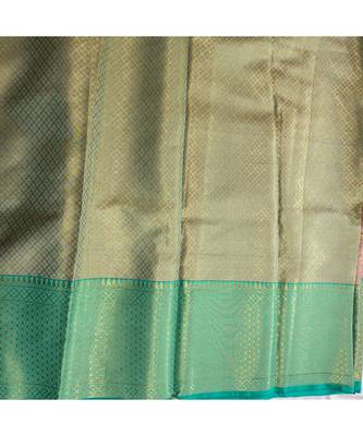 Pink Kanchi Brocket Saree Green Blouse 4