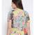 Yellow printed Polyester Top