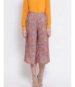 Orange printed Polyester Culottes