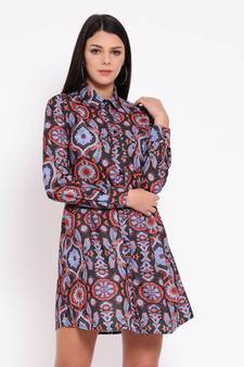 Purple printed POLYESTER Dress