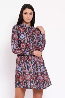 Purple printed POLYESTER Dress