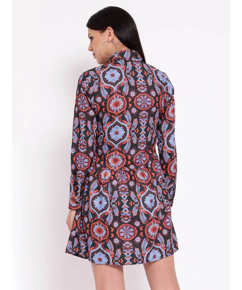 Purple printed POLYESTER Dress