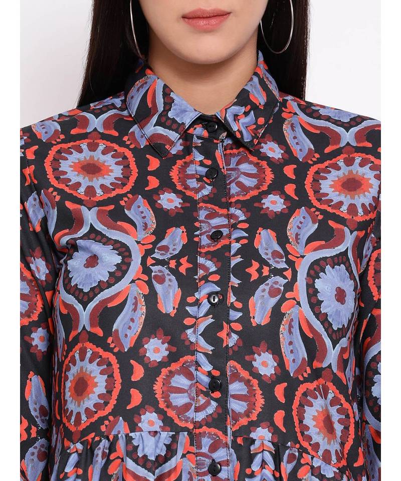 Purple printed POLYESTER Dress