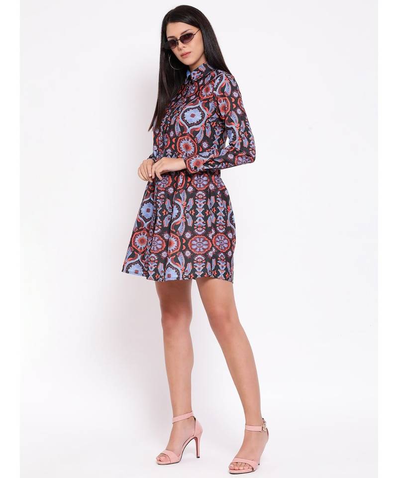 Purple printed POLYESTER Dress
