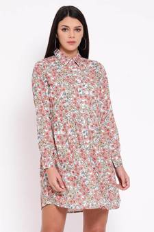 White printed POLYESTER Dress