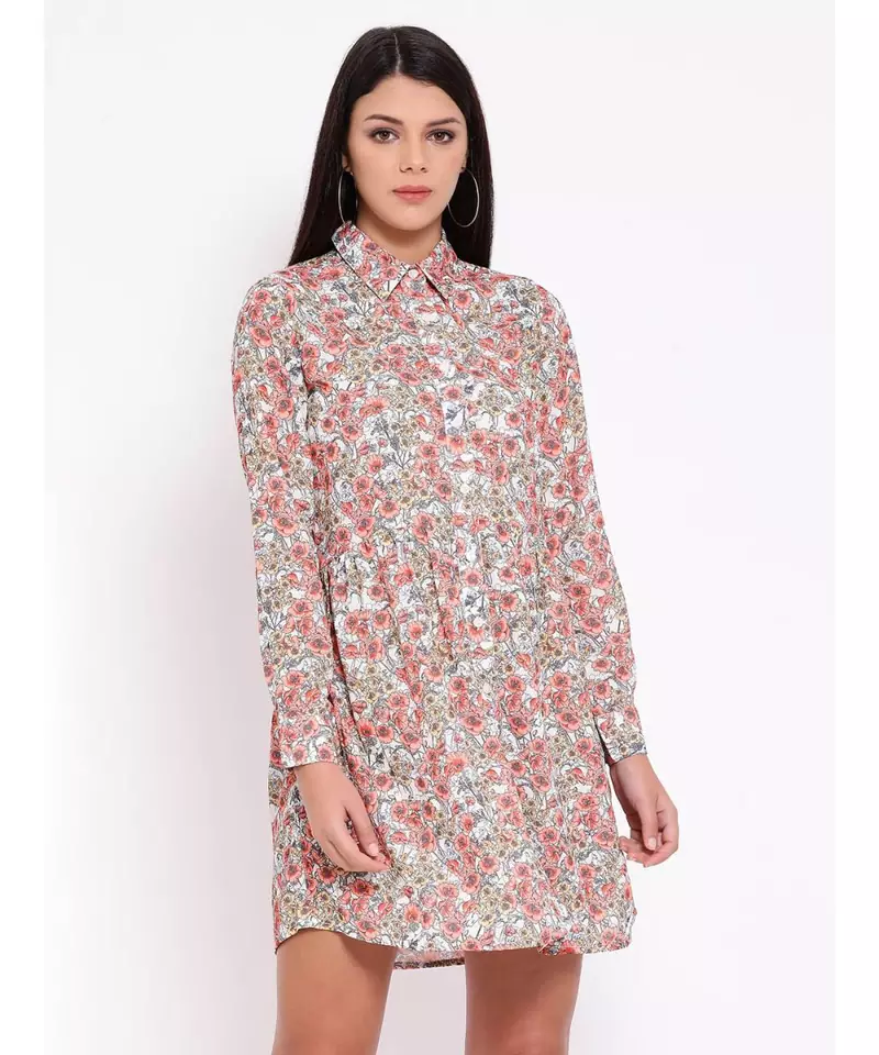 White printed POLYESTER Dress