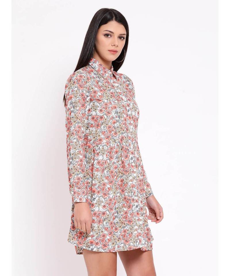 White printed POLYESTER Dress