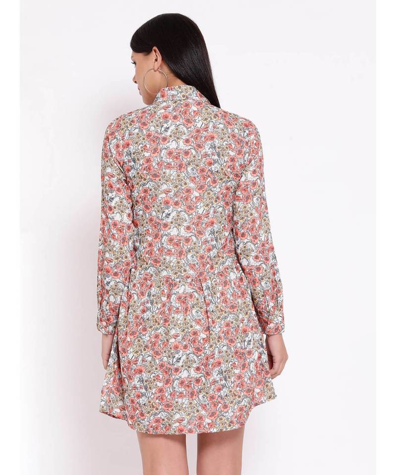 White printed POLYESTER Dress