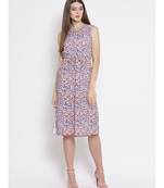 White printed Polyester Dress