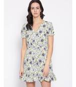 Blue printed POLYESTER Dress