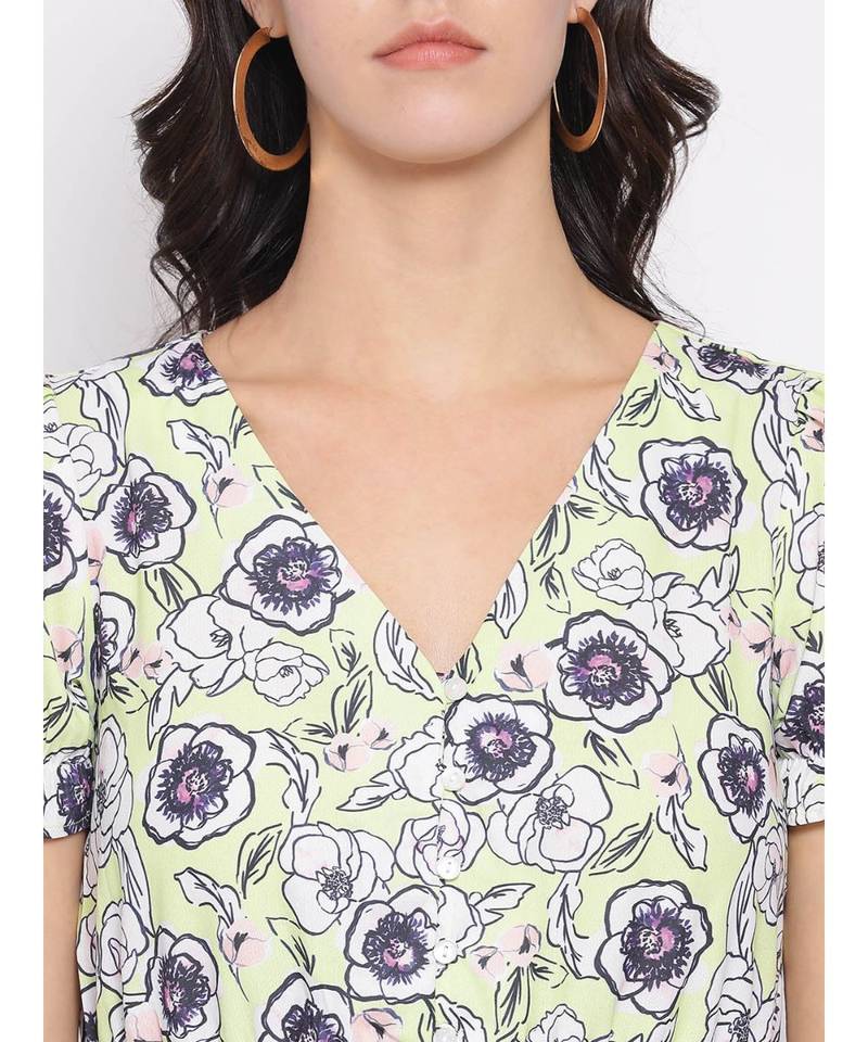 Blue printed POLYESTER Dress