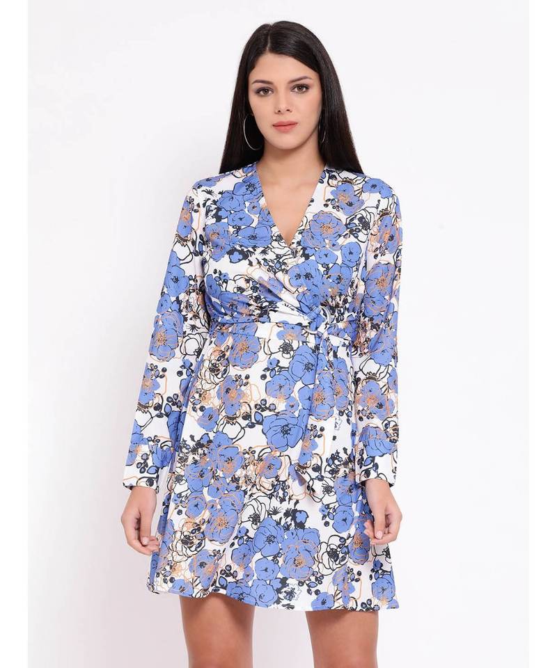 White printed POLYESTER Dress