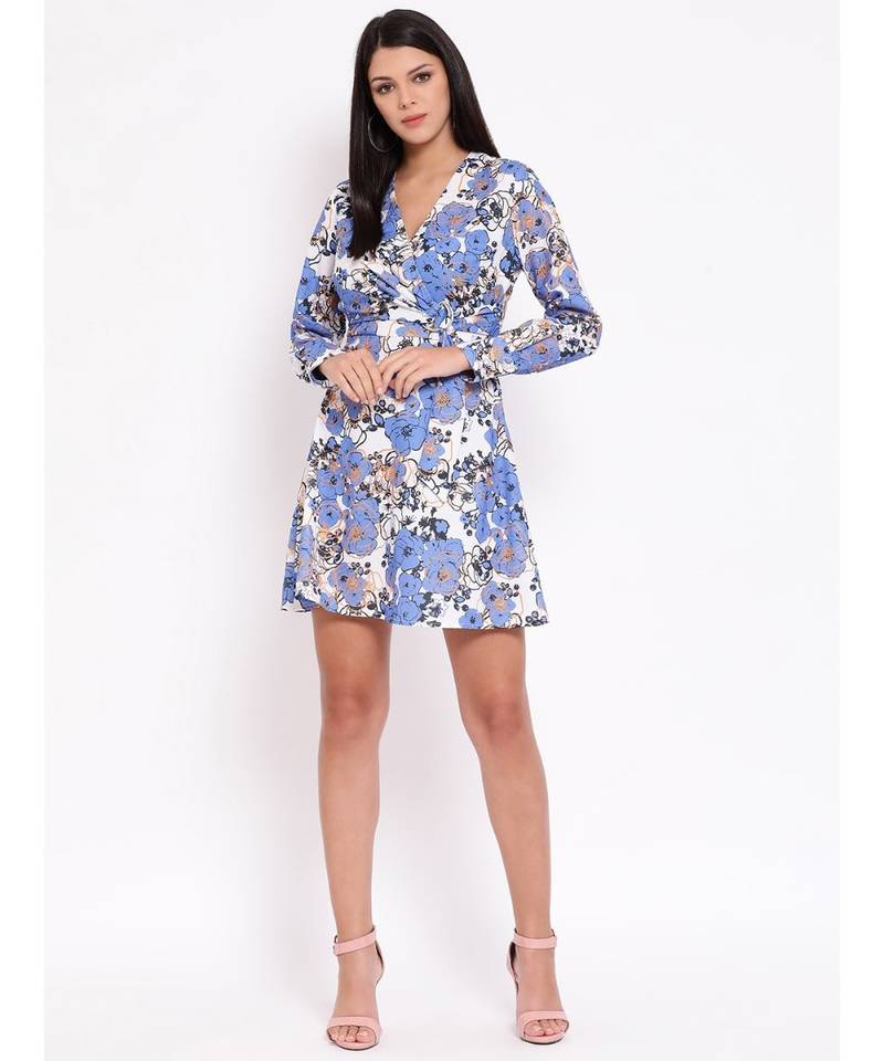 White printed POLYESTER Dress
