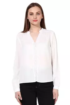 White plain Polyester Top