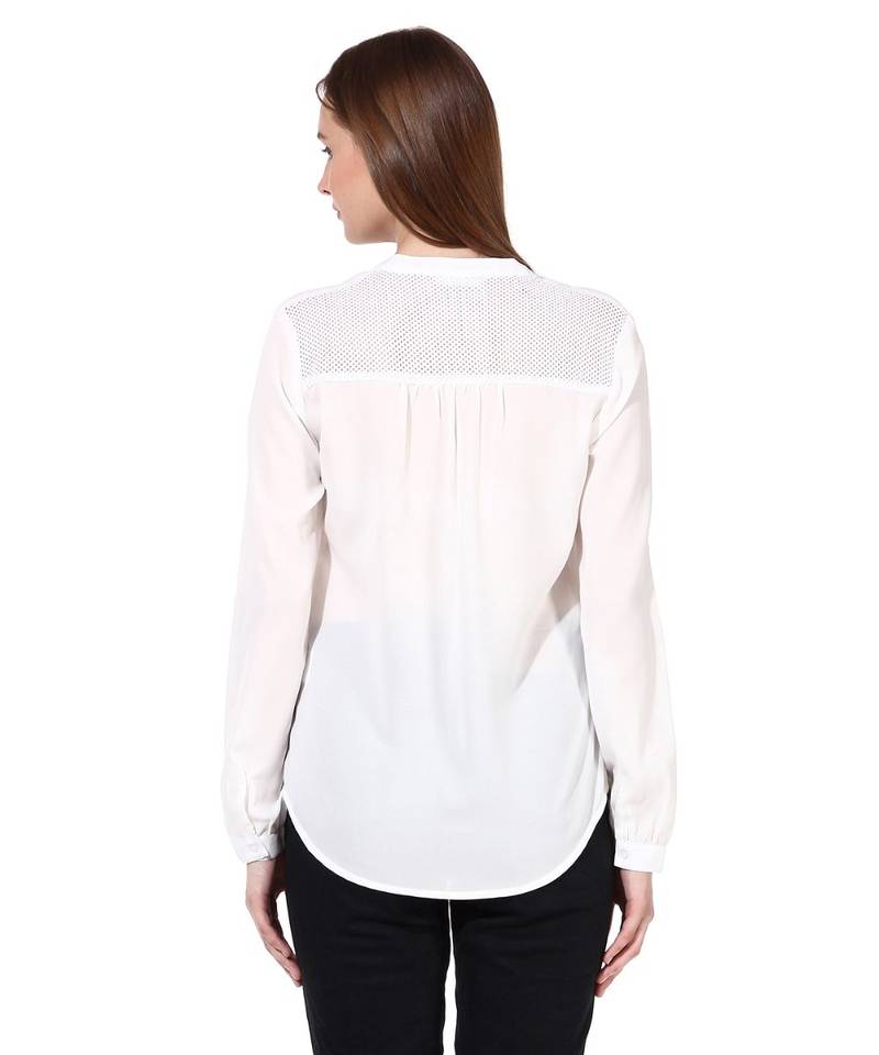 White plain Polyester Top