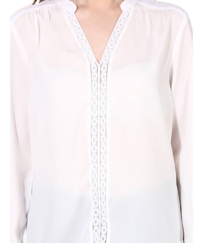 White plain Polyester Top