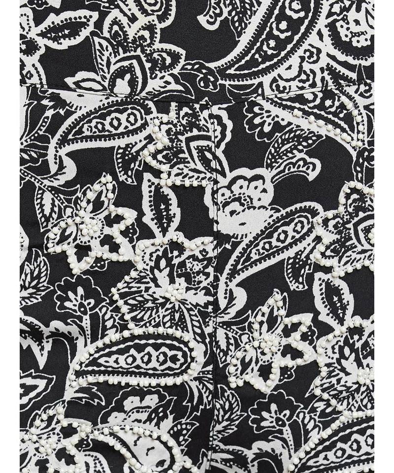 Black printed Polyester Short