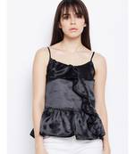Black plain Polyester Top
