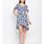 blue printed Polyester Dress